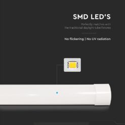 LED Πρισματικό Γραμμικό Φωτιστικό 120cm 40W V-TAC 4300lm Θερμό Λευκό 3000K – 23788