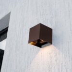 Ηλιακό Φωτιστικό Τοίχου LED 9W CCT Καφέ IP65 με Ανιχνευτή Κίνησης