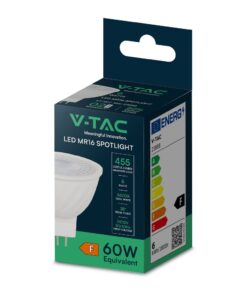 LED Λάμπα MR16 GU5.3 12V DC 6W V-TAC 38° 455lm Ψυχρό Λευκό 6500K – 23888
