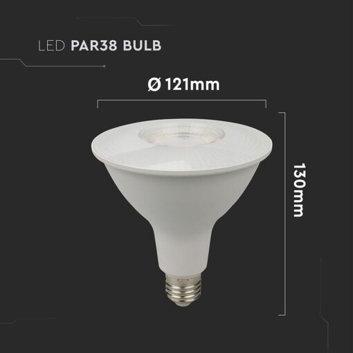 LED Λάμπα E27 PAR38 Σποτ 12.8W V-TAC 40° 930lm Ψυχρό Λευκό 6500K – 23892