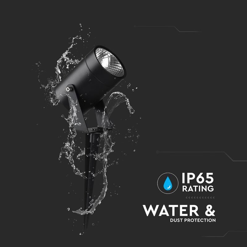 Σποτ Κήπου Καρφωτό-Επιτοίχιο 10W LED Μαύρο Αλουμινίου IP65 Φυσικό Λευκό 4000K V-TAC – 24005