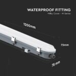 LED Αδιάβροχο IP65 Φωτιστικό Τύπου Φθορίου 36W V-TAC 120cm με Mπαταρία Εφεδρικής Λειτουργίας4320lm 6500K – 24012