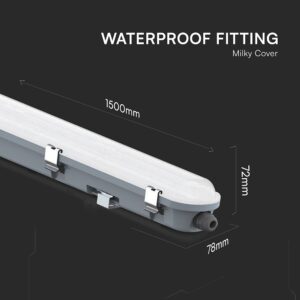 LED Αδιάβροχο IP65 Φωτιστικό Τύπου Φθορίου 48W V-TAC 150cm με Ανιχνευτή 4000K – 24015