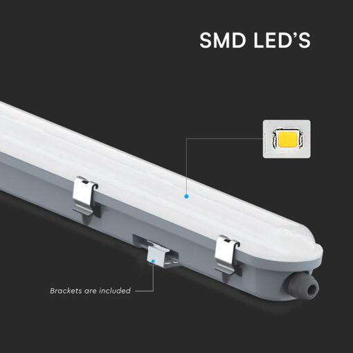 LED Αδιάβροχο IP65 Φωτιστικό Τύπου Φθορίου 48W V-TAC 150cm με Ανιχνευτή 4000K – 24015