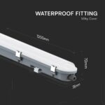 LED Αδιάβροχο IP65 Φωτιστικό Τύπου Φθορίου 36W V-TAC 120cm με Ανιχνευτή Κίνησης 4320lm 6500K – 24016