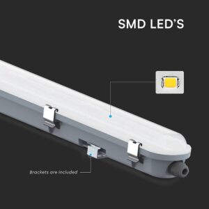 LED Αδιάβροχο IP65 Φωτιστικό Τύπου Φθορίου 48W V-TAC 150cm με Ανιχνευτή Κίνησης 5760lm 6500K – 24017