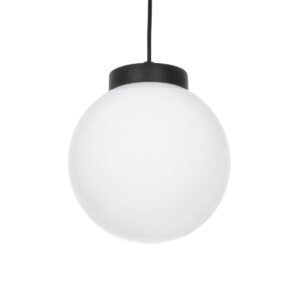 GLOBOSTAR® AGROS 61591 Μοντέρνο Κρεμαστό Φωτιστικό Οροφής με Ντουί 1 x E27 AC 220-240V IP65 – Λευκό & Μάυρο – Μ20 x Π20 x Υ22cm