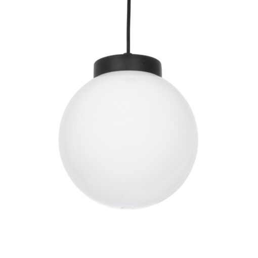 GLOBOSTAR® AGROS 61591 Μοντέρνο Κρεμαστό Φωτιστικό Οροφής με Ντουί 1 x E27 AC 220-240V IP65 – Λευκό & Μάυρο – Μ20 x Π20 x Υ22cm