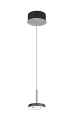 Trio Lighting – 334410107 GUANO Κρεμαστό Φωτιστικό Σποτ LED 8W 850lm Step Dimmable CCT Μαύρο & Νίκελ Ματ