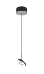 Trio Lighting – 334410107 GUANO Κρεμαστό Φωτιστικό Σποτ LED 8W 850lm Step Dimmable CCT Μαύρο & Νίκελ Ματ