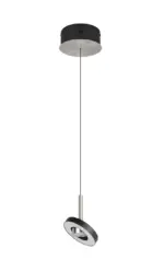 Trio Lighting – 334410107 GUANO Κρεμαστό Φωτιστικό Σποτ LED 8W 850lm Step Dimmable CCT Μαύρο & Νίκελ Ματ