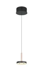 Trio Lighting – 334410165 GUANO Κρεμαστό Φωτιστικό Σποτ LED 8W 850lm Step Dimmable CCT Μαύρο & Καφέ