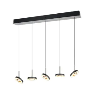 Trio Lighting - 334410507 GUANO Κρεμαστό Φωτιστικό Ράγα LED 40W 4250lm Step Dimmable CCT Μαύρο & Νίκελ