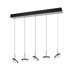 Trio Lighting – 334410507 GUANO Κρεμαστό Φωτιστικό Ράγα LED 40W 4250lm Step Dimmable CCT Μαύρο & Νίκελ