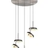 Trio Lighting - 334430507 GUANO Κρεμαστό Φωτιστικό Ροζέτα LED 40W 4250lm Step Dimmable CCT Μαύρο & Νίκελ Ματ