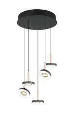 Trio Lighting – 334430565 GUANO Κρεμαστό Φωτιστικό Ροζέτα LED 40W 4250lm Step Dimmable CCT Μαύρο & Καφέ