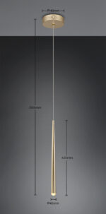 Trio Lighting CALA – 354810179 Κρεμαστό Φωτιστικό Spot LED 5.5W 550lm Step Dimmable CCT Χρυσό Ματ