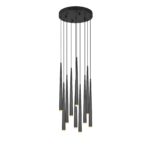 Κρεμαστό Φωτιστικό LED Ροζέτα με 10 Μαύρα Minimal Σποτ Trio Lighting 4500lm Step Dimmable 2300/3000/4000K – 354831032