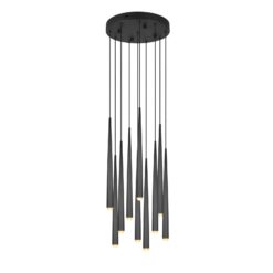 Κρεμαστό Φωτιστικό LED Ροζέτα με 10 Μαύρα Minimal Σποτ Trio Lighting 4500lm Step Dimmable 2300/3000/4000K – 354831032
