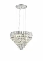 Trio Lighting - 367601206 Κρεμαστό Φωτιστικό Πολυέλαιος MALIZIA 2xE14 Χρώμιο & Κρύσταλλα Φ600