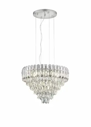 Trio Lighting - 367601206 Κρεμαστό Φωτιστικό Πολυέλαιος MALIZIA 2xE14 Χρώμιο & Κρύσταλλα Φ600