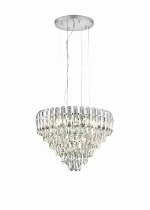 Trio Lighting - 367601206 Κρεμαστό Φωτιστικό Πολυέλαιος MALIZIA 2xE14 Χρώμιο & Κρύσταλλα Φ600