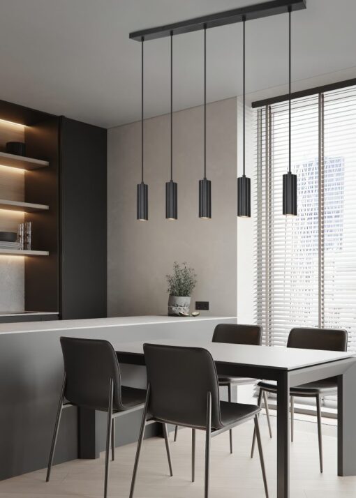 Κρεμαστό Φωτιστικό Ράγα Trio Lighting με 5xGU10 Μαύρα Σποτ – 367700532