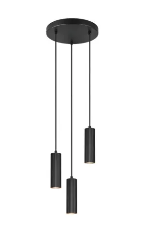 Κρεμαστό Φωτιστικό Ροζέτα Trio Lighting SOKA με 3xGU10 Μαύρα Σποτ - 367730332