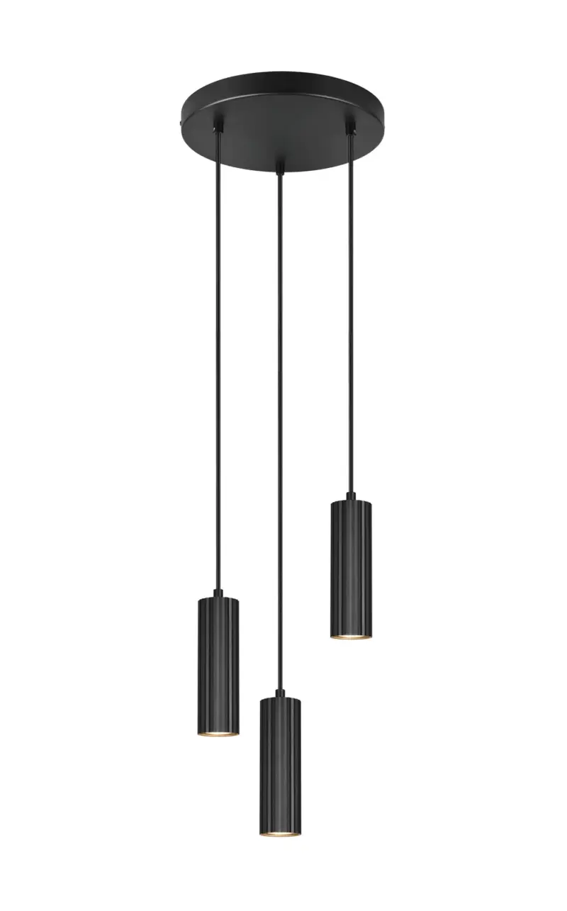 Κρεμαστό Φωτιστικό Ροζέτα Trio Lighting SOKA με 3xGU10 Μαύρα Σποτ - 367730332