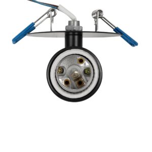 GloboStar® SARA 999-0058 Χωνευτό Φωτιστικό Οροφής Σποτ Μονόφωτο 1 x E27 IP20 Μαύρο Μέταλλο – Μ8,5 x Π8,5 x Υ11cm