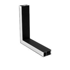 GLOBOSTAR® ALP-CORNER-SIDE90 LUMILINE 61767 Επιφανειακό / Κρεμαστό Προφίλ Αλουμινίου Γωνία με Λευκό Γαλακτερό Πατητό Κάλυμμα για Ταινίες LED IP20 – Μαύρο Ματ – Μ30 x Π3.5 x Υ7cm