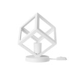 GloboStar® DISE 203-0273 Μοντέρνο Eπιτραπέζιο Φωτιστικό Μονόφωτο 1 x E27 IP20 Λευκό Πλαστικό – Μ28 x Π28 x Υ29cm