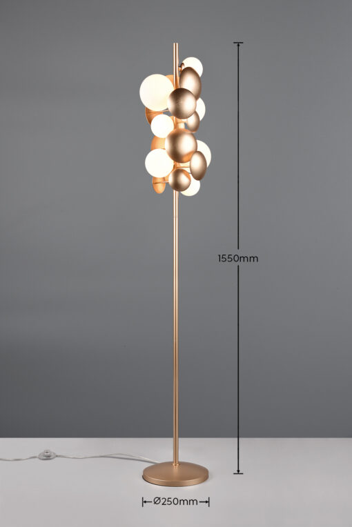 Trio Lighting Bubble 417400779 – Διακοσμητικό Φωτιστικό Δαπέδου G9, Χρυσό & Λευκό