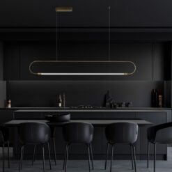 kelvo® GLOW 61664 Μοντέρνο Κρεμαστό Φωτιστικό Οροφής LED 15W 1500lm 360° AC 220-240V IP20 Ρυθμιζόμενο Λευκό CCT με Χειριστήριο από 2700K έως 6000K Dimmable – Lumileds SMD Chip – Χρυσό Πλατίνα & Λευκό Νήμα – Μ120 x Π3 x Υ25cm – 3 Χρόνια Εγγύηση
