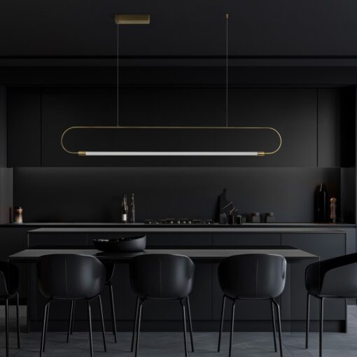 kelvo® GLOW 61664 Μοντέρνο Κρεμαστό Φωτιστικό Οροφής LED 15W 1500lm 360° AC 220-240V IP20 Ρυθμιζόμενο Λευκό CCT με Χειριστήριο από 2700K έως 6000K Dimmable – Lumileds SMD Chip – Χρυσό Πλατίνα & Λευκό Νήμα – Μ120 x Π3 x Υ25cm – 3 Χρόνια Εγγύηση