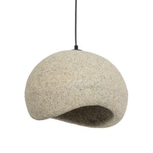 GLOBOSTAR® STONE 204-0123 Μοντέρνο Κρεμαστό Φωτιστικό Οροφής με Ντουί 1 x E27 AC 220-240V IP20 – Μπεζ – Μ35 x Π31 x Υ26cm