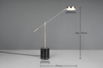 Trio Lighting Επιτραπέζιο Φωτιστικό LED FIORE 10W Dimmable 1200lm CCT Νίκελ Ματ & Μαύρο Μάρμαρο – 554610107