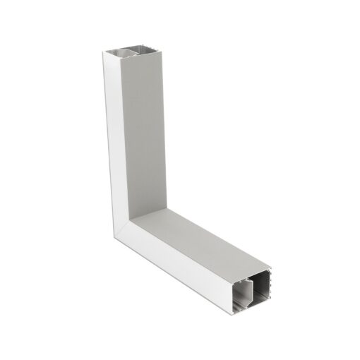 GLOBOSTAR® ALP-CORNER-SIDE90 BRIGHTRAIL 61779 Επιφανειακό / Κρεμαστό Προφίλ Αλουμινίου Γωνία με Λευκό Γαλακτερό Πατητό Κάλυμμα για Ταινίες LED IP20 – Γκρι Ανθρακί Ματ – Μ30 x Π5 x Υ7.5cm