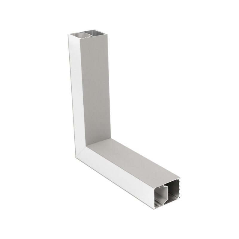 GLOBOSTAR® ALP-CORNER-SIDE90 BRIGHTRAIL 61779 Επιφανειακό / Κρεμαστό Προφίλ Αλουμινίου Γωνία με Λευκό Γαλακτερό Πατητό Κάλυμμα για Ταινίες LED IP20 – Γκρι Ανθρακί Ματ – Μ30 x Π5 x Υ7.5cm