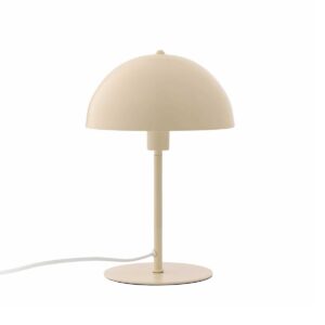 GloboStar® GASCEIO 204-0140 Μοντέρνο Eπιτραπέζιο Φωτιστικό Μονόφωτο 1 x E27 IP20 Μπεζ Μέταλλο – Μ25 x Π25 x Υ39cm