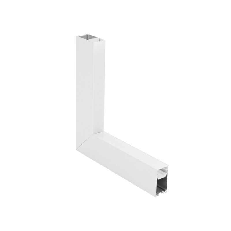 GLOBOSTAR® ALP-CORNER-IN90 LUMILINE 61769 Επιφανειακό / Κρεμαστό Προφίλ Αλουμινίου Γωνία με Λευκό Γαλακτερό Πατητό Κάλυμμα για Ταινίες LED IP20 – Λευκό Ματ – Μ30 x Π3.5 x Υ7cm