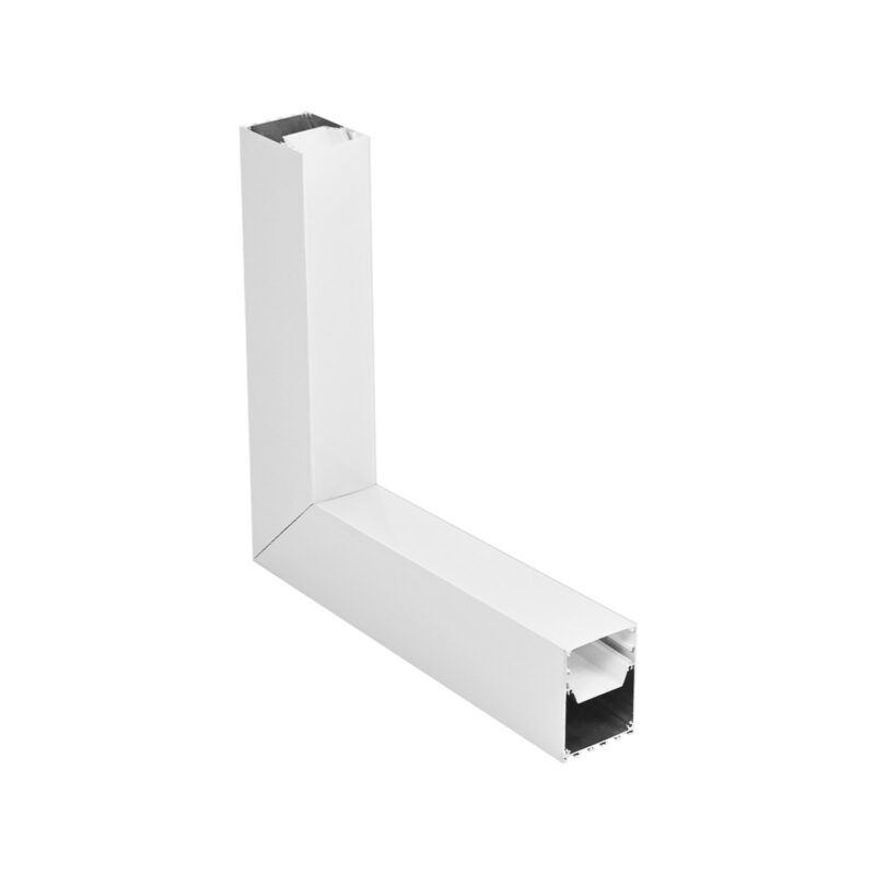 GLOBOSTAR® ALP-CORNER-IN90 BRIGHTRAIL 61780 Επιφανειακό / Κρεμαστό Προφίλ Αλουμινίου Γωνία με Λευκό Γαλακτερό Πατητό Κάλυμμα για Ταινίες LED IP20 – Λευκό Ματ – Μ30 x Π5 x Υ7.5cm