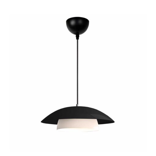 GLOBOSTAR® AURA 204-0117 Μοντέρνο Κρεμαστό Φωτιστικό Οροφής με Ντουί 1 x E27 AC 220-240V IP20 – Μαύρο & Λευκό – Μ31 x Π31 x Υ27cm