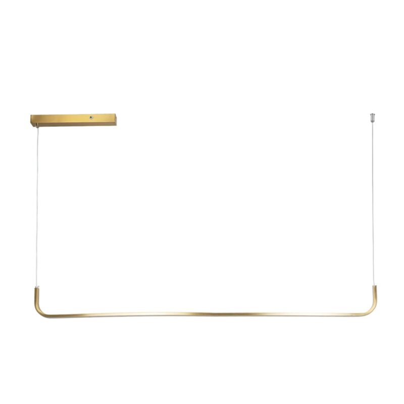 GLOBOSTAR® LINARIA 60923 Μοντέρνο Κρεμαστό Φωτιστικό Οροφής LED 36W 4150lm 180° AC 220-240V IP20 Ρυθμιζόμενο Λευκό CCT με Χειριστήριο από 2700K έως 6000K Dimmable – Lumileds SMD Chip – Χρυσό – Μ120 x Π2 x Υ10cm – 3 Χρόνια Εγγύηση