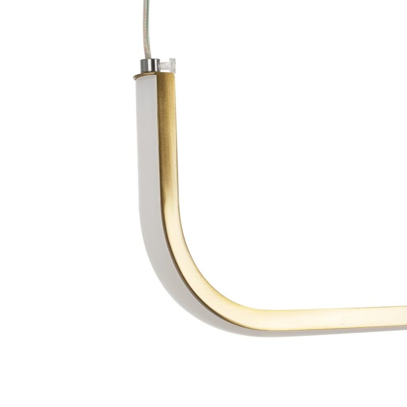 GLOBOSTAR® LINARIA 60923 Μοντέρνο Κρεμαστό Φωτιστικό Οροφής LED 36W 4150lm 180° AC 220-240V IP20 Ρυθμιζόμενο Λευκό CCT με Χειριστήριο από 2700K έως 6000K Dimmable – Lumileds SMD Chip – Χρυσό – Μ120 x Π2 x Υ10cm – 3 Χρόνια Εγγύηση