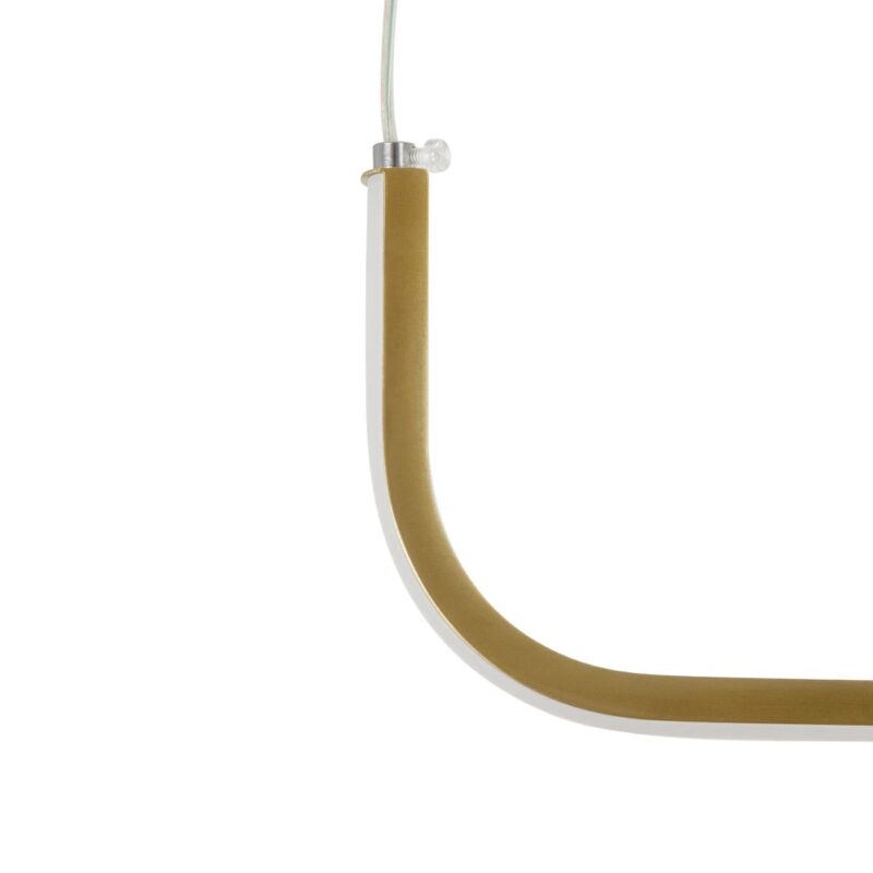 GLOBOSTAR® LINARIA 60923 Μοντέρνο Κρεμαστό Φωτιστικό Οροφής LED 36W 4150lm 180° AC 220-240V IP20 Ρυθμιζόμενο Λευκό CCT με Χειριστήριο από 2700K έως 6000K Dimmable – Lumileds SMD Chip – Χρυσό – Μ120 x Π2 x Υ10cm – 3 Χρόνια Εγγύηση