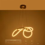kelvo® GLOW 61657 Μοντέρνο Κρεμαστό Φωτιστικό Οροφής LED 30W 3000lm 360° AC 220-240V IP20 Ρυθμιζόμενο Λευκό CCT με Χειριστήριο από 2700K έως 6000K Dimmable – Lumileds SMD Chip – Χρυσό Πλατίνα & Λευκό Νήμα – Μ40 x Π40 x Υ35cm – 3 Χρόνια Εγγύηση