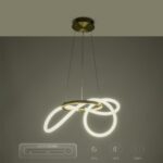 kelvo® GLOW 61657 Μοντέρνο Κρεμαστό Φωτιστικό Οροφής LED 30W 3000lm 360° AC 220-240V IP20 Ρυθμιζόμενο Λευκό CCT με Χειριστήριο από 2700K έως 6000K Dimmable – Lumileds SMD Chip – Χρυσό Πλατίνα & Λευκό Νήμα – Μ40 x Π40 x Υ35cm – 3 Χρόνια Εγγύηση