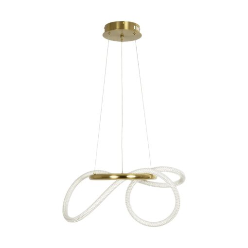 kelvo® GLOW 61657 Μοντέρνο Κρεμαστό Φωτιστικό Οροφής LED 30W 3000lm 360° AC 220-240V IP20 Ρυθμιζόμενο Λευκό CCT με Χειριστήριο από 2700K έως 6000K Dimmable – Lumileds SMD Chip – Χρυσό Πλατίνα & Λευκό Νήμα – Μ40 x Π40 x Υ35cm – 3 Χρόνια Εγγύηση