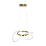 kelvo® GLOW 61657 Μοντέρνο Κρεμαστό Φωτιστικό Οροφής LED 30W 3000lm 360° AC 220-240V IP20 Ρυθμιζόμενο Λευκό CCT με Χειριστήριο από 2700K έως 6000K Dimmable – Lumileds SMD Chip – Χρυσό Πλατίνα & Λευκό Νήμα – Μ40 x Π40 x Υ35cm – 3 Χρόνια Εγγύηση
